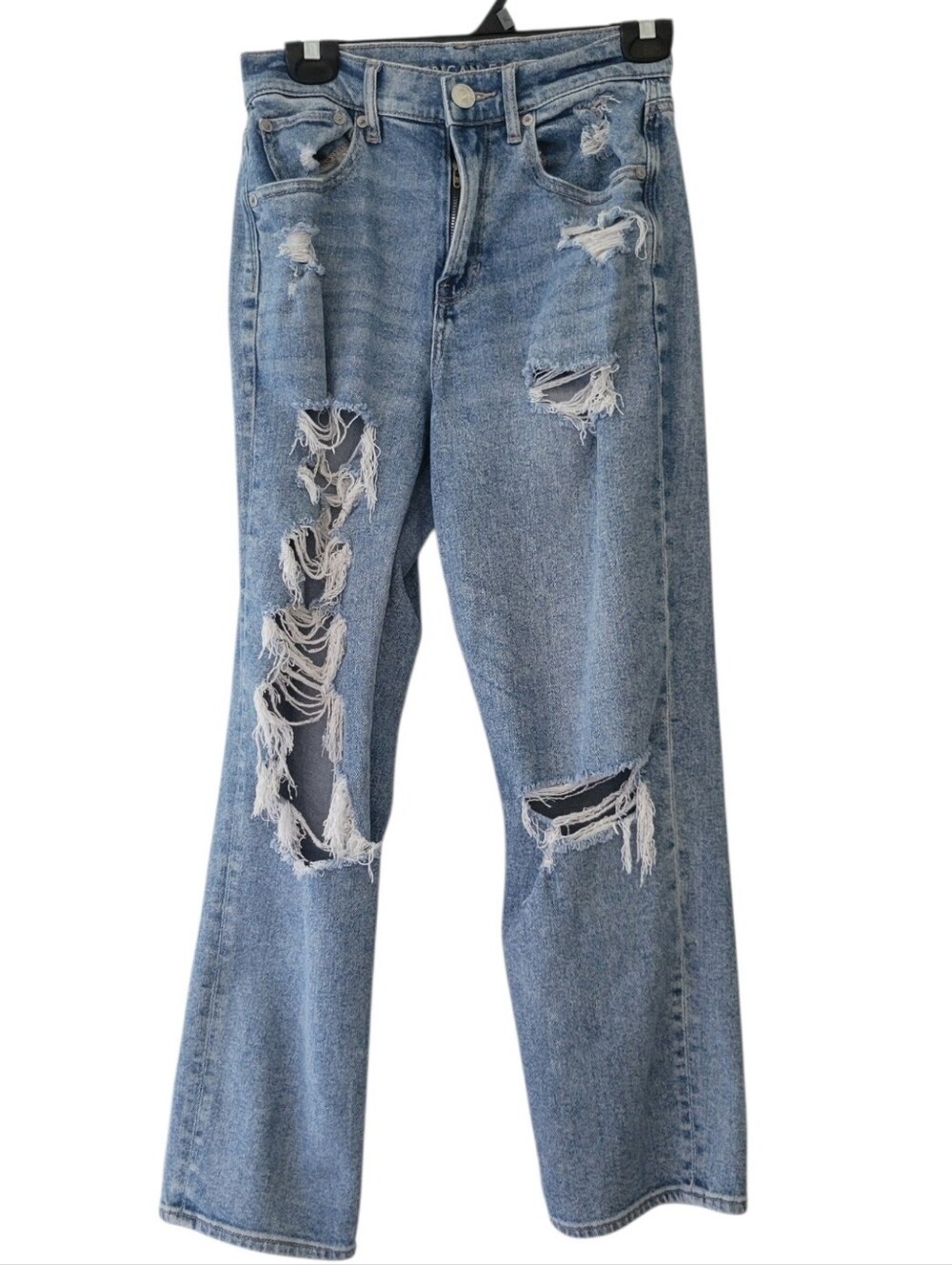 American Eagle Highest Rise 90s Boyfriend Distressed Blue Denim Jeans Size 4